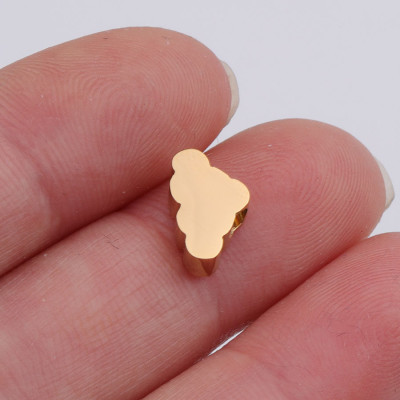 Surgical steel cloud bead in three color combinations