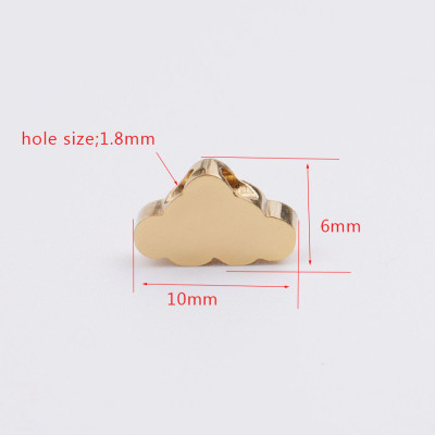 Surgical steel cloud bead in three color combinations