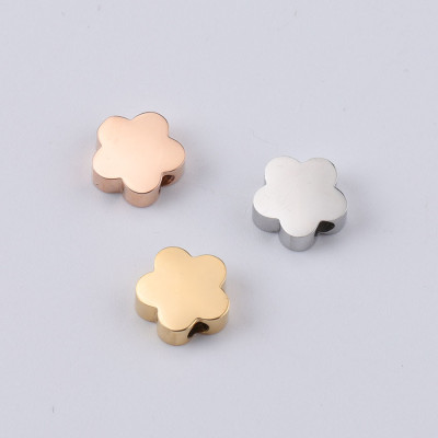 Bead flower in three color combinations of surgical steel