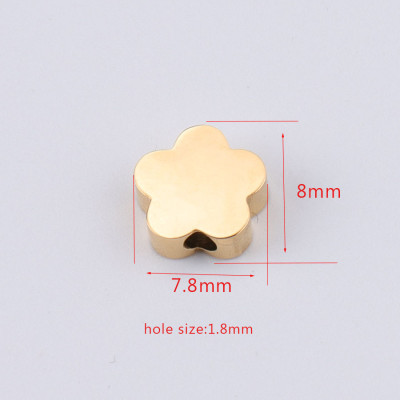 Bead flower in three color combinations of surgical steel