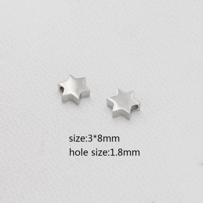 Star bead in two color combinations of surgical steel