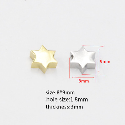 Star bead in two color combinations of surgical steel