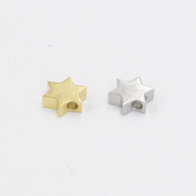 Star bead in two color combinations of surgical steel
