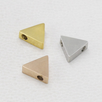 Triangle bead in three color combinations of surgical steel