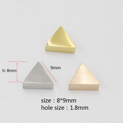 Triangle bead in three color combinations of surgical steel
