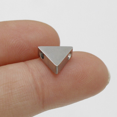 Triangle bead in three color combinations of surgical steel