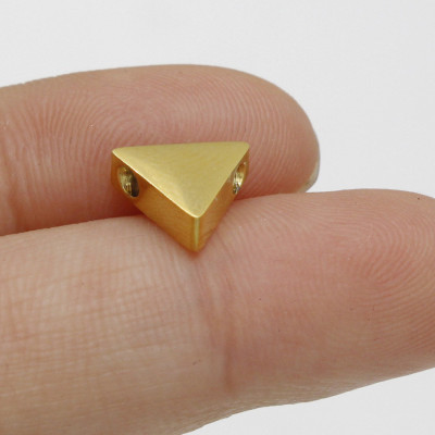 Triangle bead in three color combinations of surgical steel