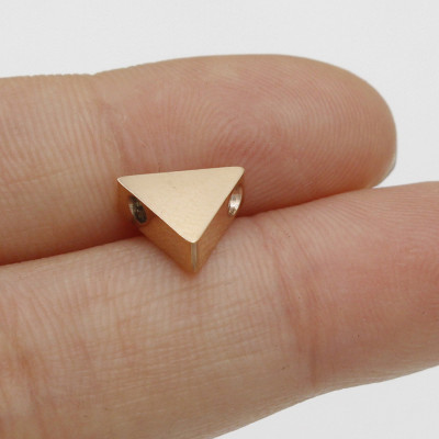 Triangle bead in three color combinations of surgical steel