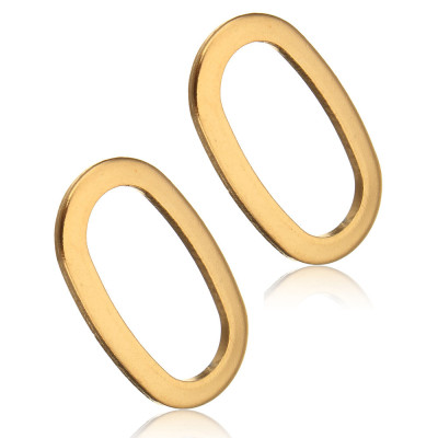 Oval in two color variants of surgical steel