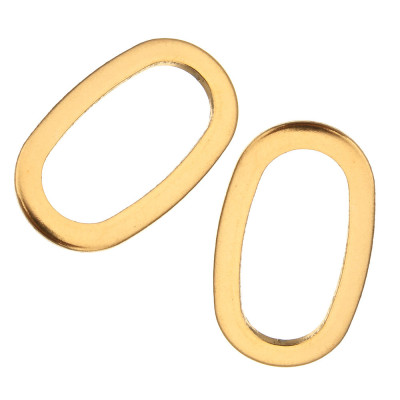 Oval in two color variants of surgical steel