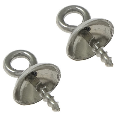 Hook with self-tapping thread smooth bowl 6mm surgical steel