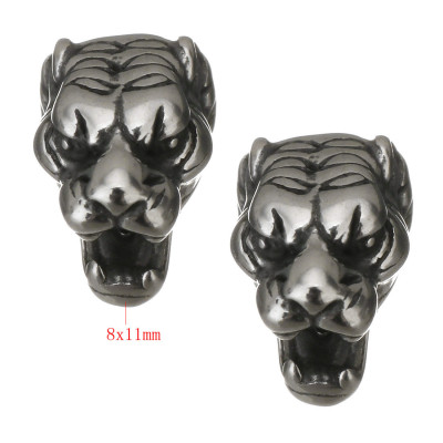 Surgical steel tiger-shaped bead