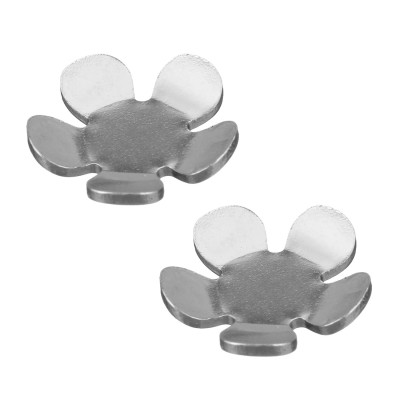 Bead cap smooth flower without eyelet and hole made of surgical steel