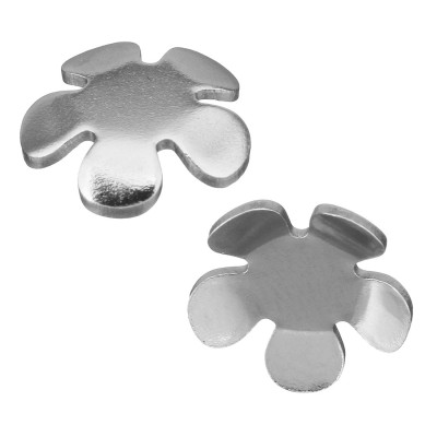 Bead cap smooth flower without eyelet and hole made of surgical steel