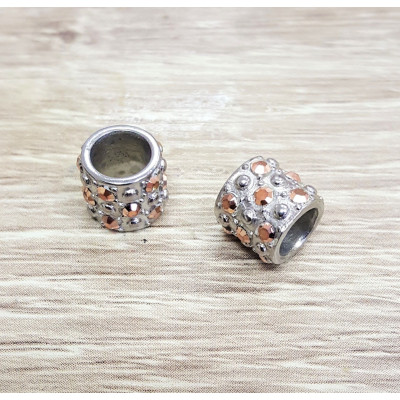 Surgical steel bead roller with Capri gold rhinestones