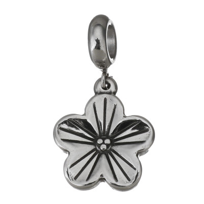 Surgical steel flower pendant