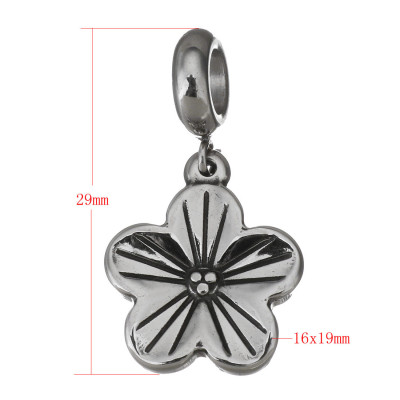 Surgical steel flower pendant