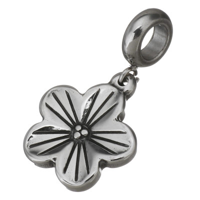 Surgical steel flower pendant