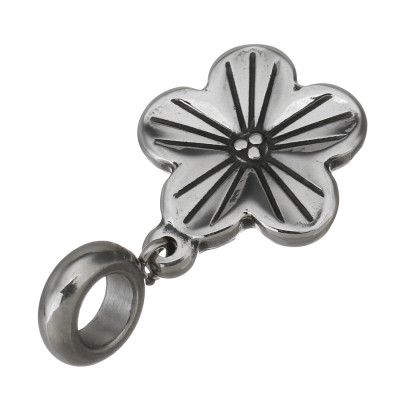 Surgical steel flower pendant