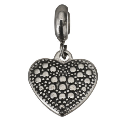 Surgical steel heart pendant