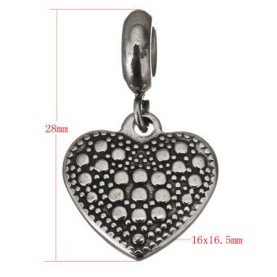 Surgical steel heart pendant