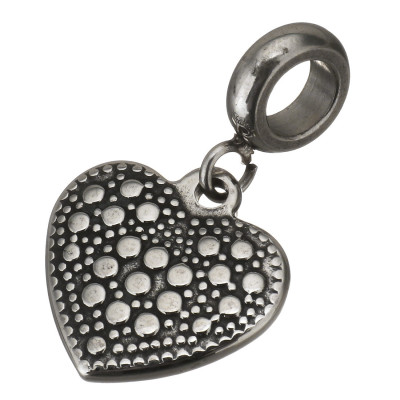 Surgical steel heart pendant