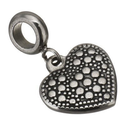 Surgical steel heart pendant