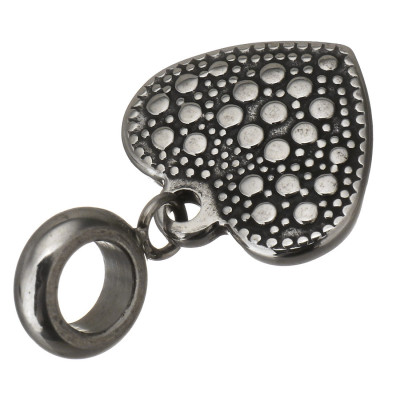 Surgical steel heart pendant