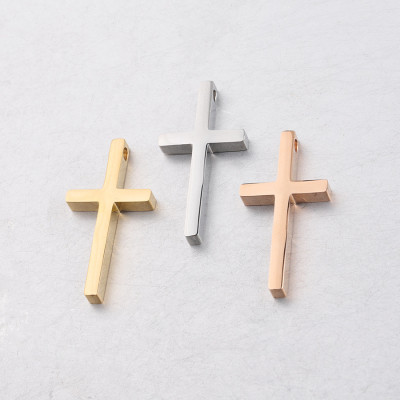 Bead 15 x 30mm cross in three colors of surgical steel