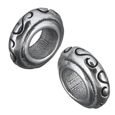 Bead extension with wavy line of surgical steel