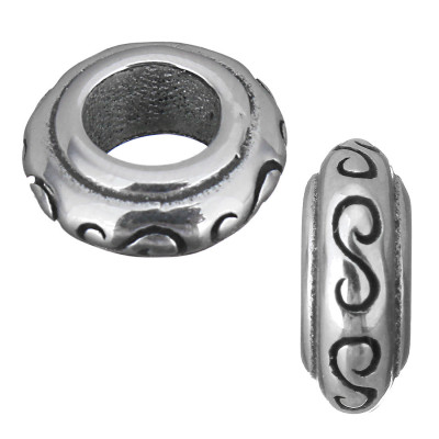 Bead extension with wavy line of surgical steel