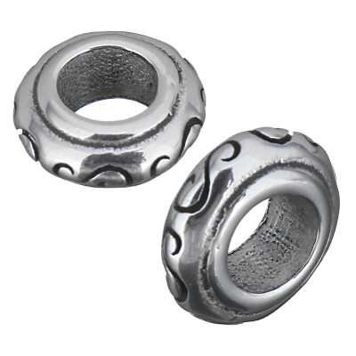 Bead extension with wavy line of surgical steel