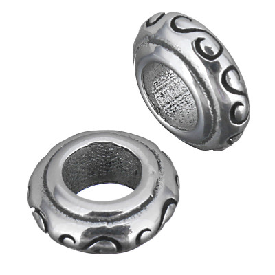 Bead extension with wavy line of surgical steel