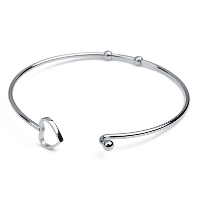 Surgical steel bracelet with heart