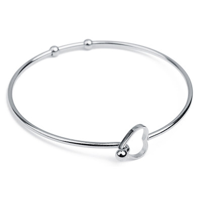 Surgical steel bracelet with heart