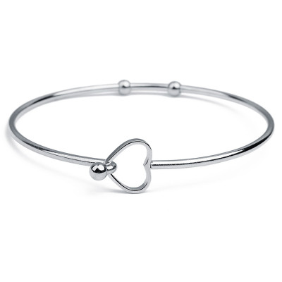 Surgical steel bracelet with heart