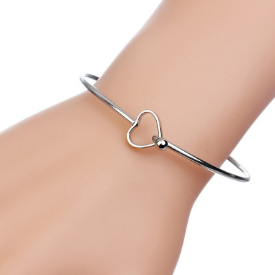 Surgical steel bracelet with heart