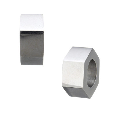 Surgical steel hexagonal bead nut