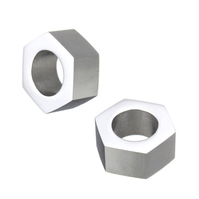 Surgical steel hexagonal bead nut
