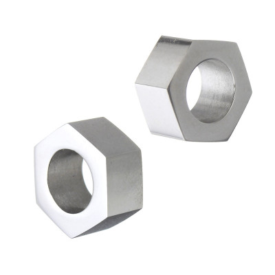 Surgical steel hexagonal bead nut