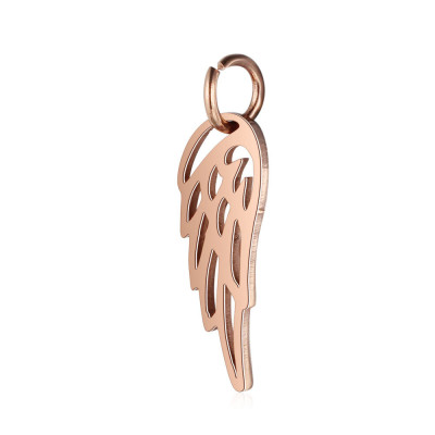 Pendant angel wing pruned from surgical steel in three color variants