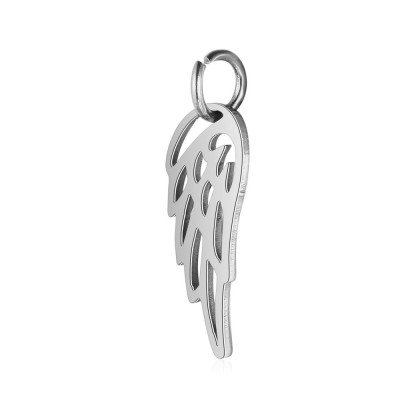 Pendant angel wing pruned from surgical steel in three color variants