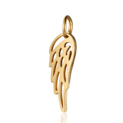 Pendant angel wing pruned from surgical steel in three color variants