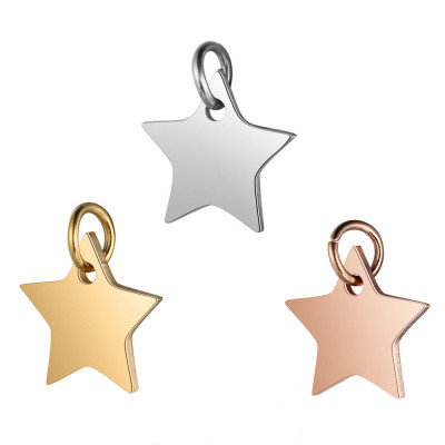Pendant star in three color combinations of surgical steel