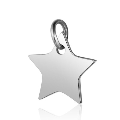 Pendant star in three color combinations of surgical steel