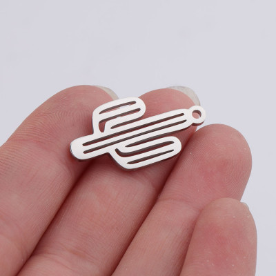 Pendant cactus in three color combinations of surgical steel