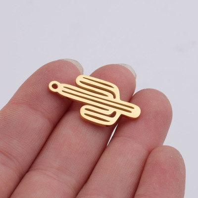 Pendant cactus in three color combinations of surgical steel