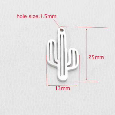 Pendant cactus in three color combinations of surgical steel