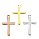 Pendant cross in three colors of surgical steel