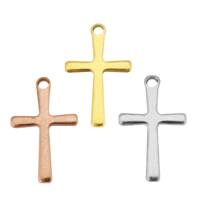 Pendant cross in three colors of surgical steel